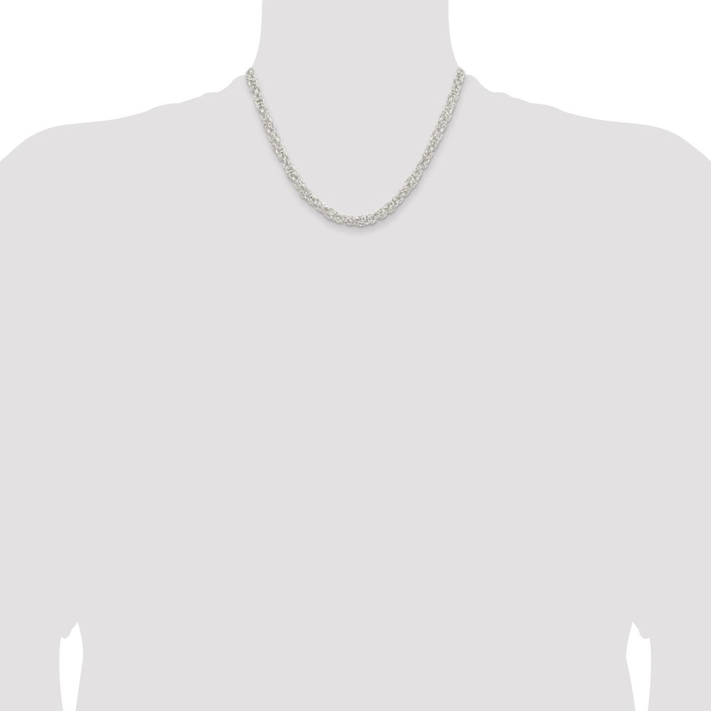 Sterling Silver 5.5mm Rounded Byzantine Chain