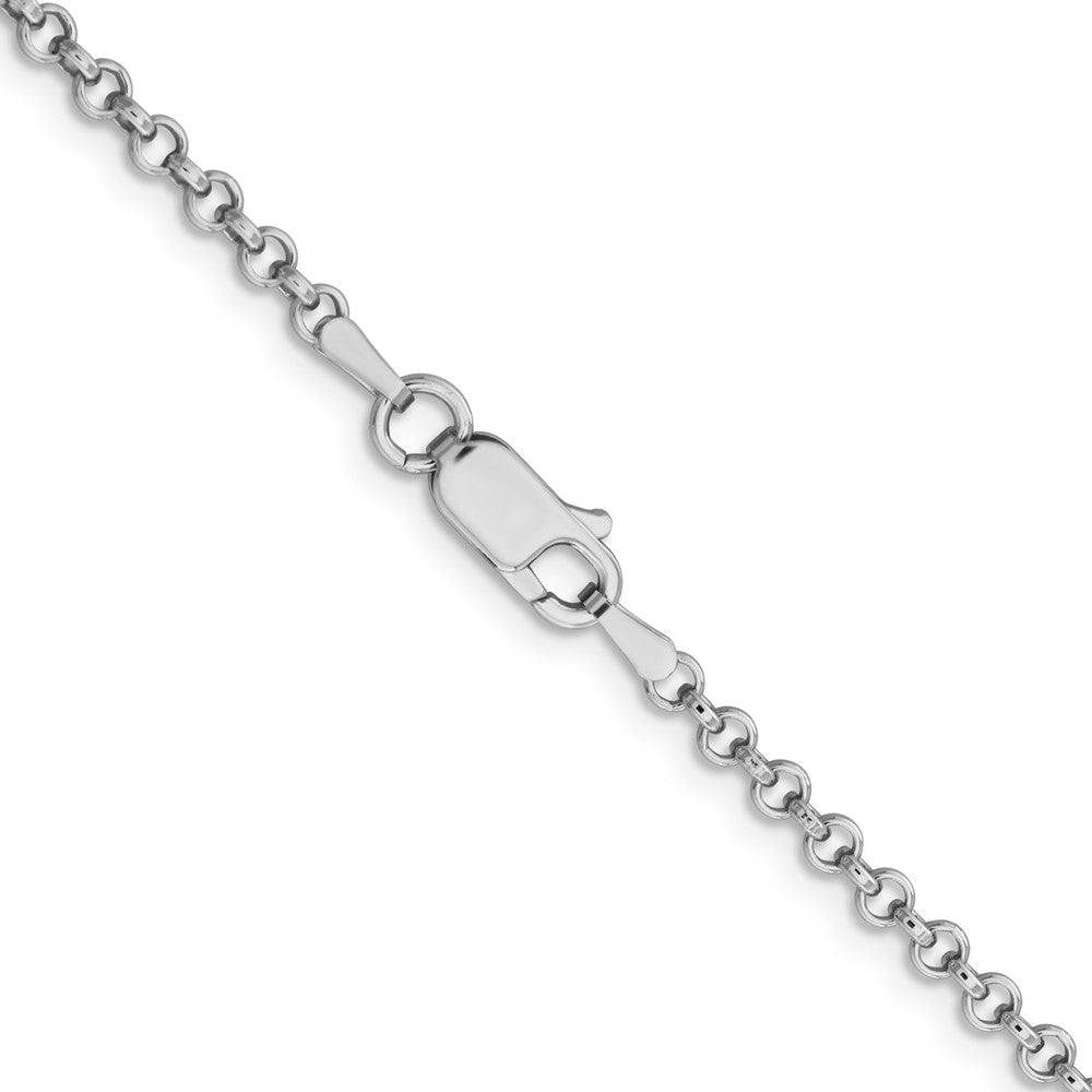 Sterling Silver Rhodium-plated 2.5mm Rolo Chain