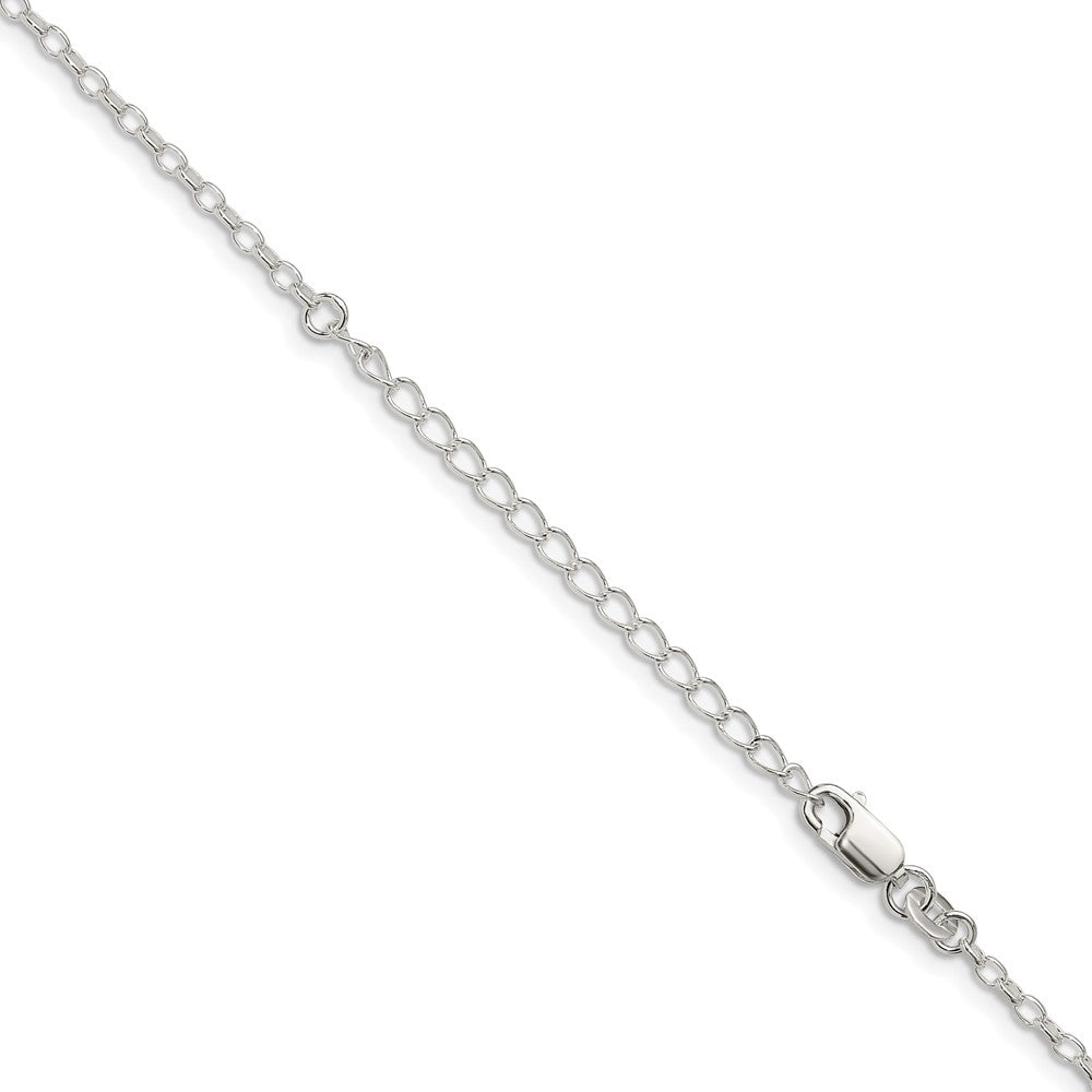 Sterling Silver 1.6mm Oval Fancy Rolo Chain w/2in ext.