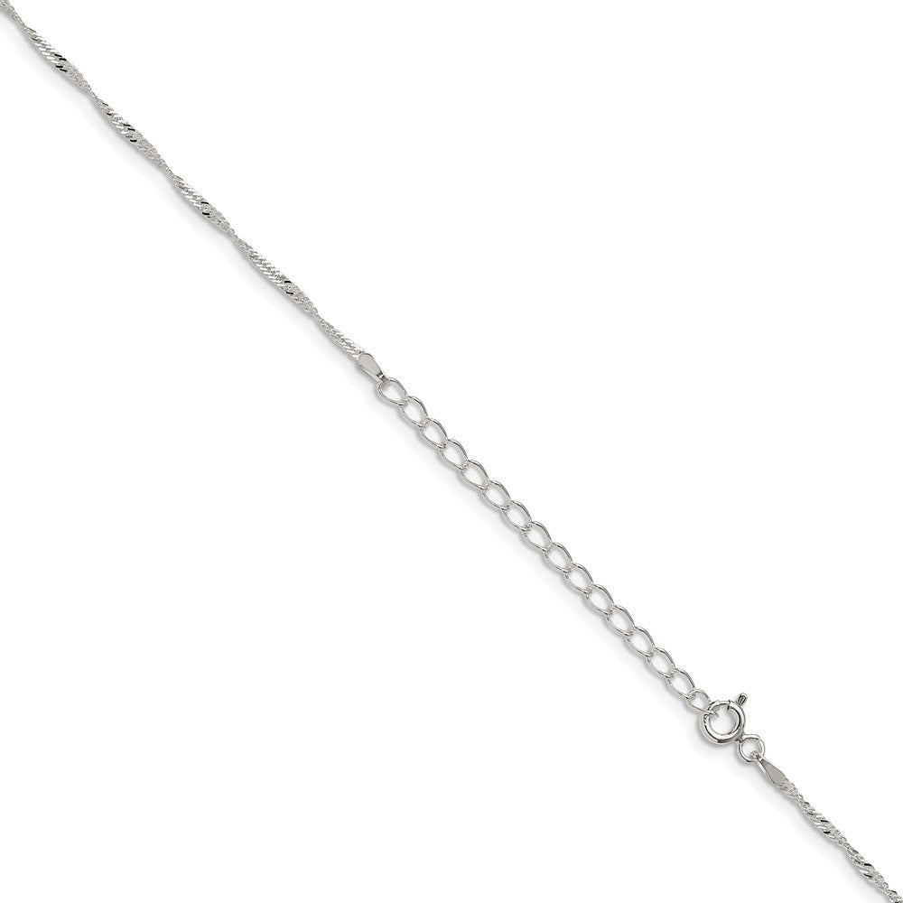 Sterling Silver 1.4mm Singapore Chain w/2in ext.