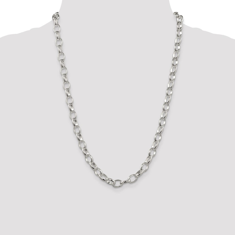 Sterling Silver 8mm Fancy Rolo Chain