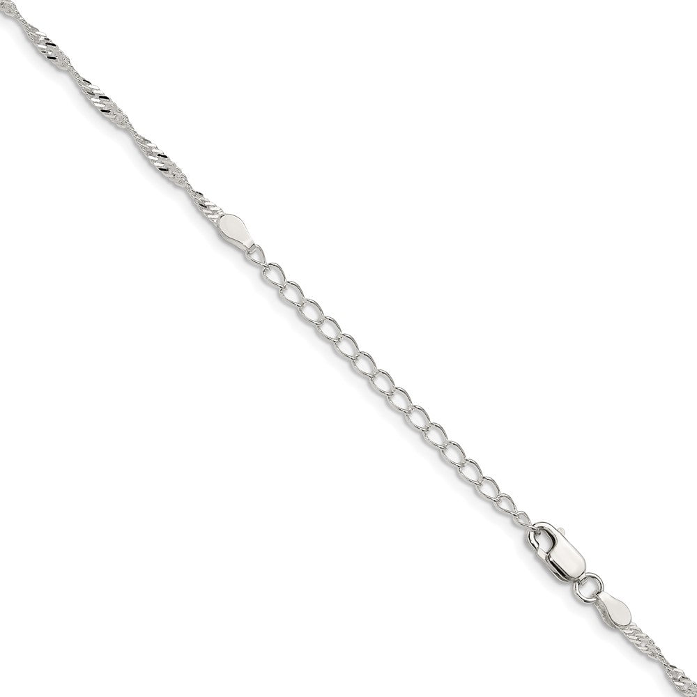 Sterling Silver 2mm Singapore Chain w/2in ext.