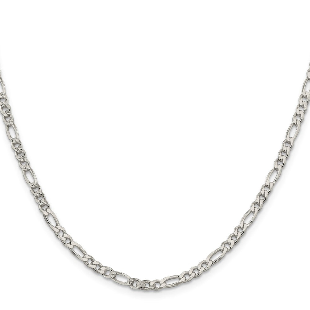 Sterling Silver 4mm Pav? Flat Figaro Chain