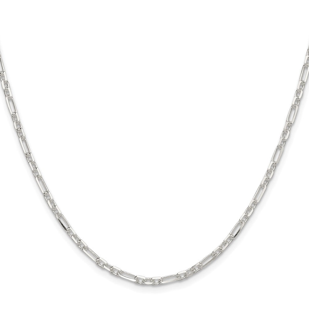Sterling Silver D/C 3mm 3 Short Plus 1 Long Cable Link Chain