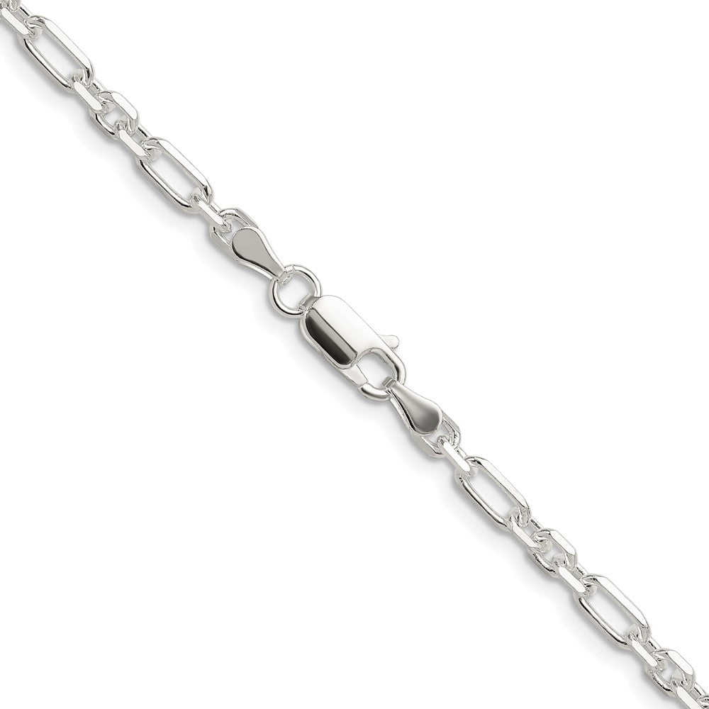 Sterling Silver D/C 4mm 3 Short Plus 1 Long Cable Link Chain