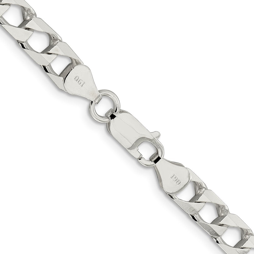 Sterling Silver 6.25mm Flat Open Curb Chain