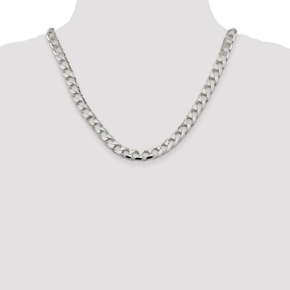 Sterling Silver 8.6mm Flat Open Curb Chain