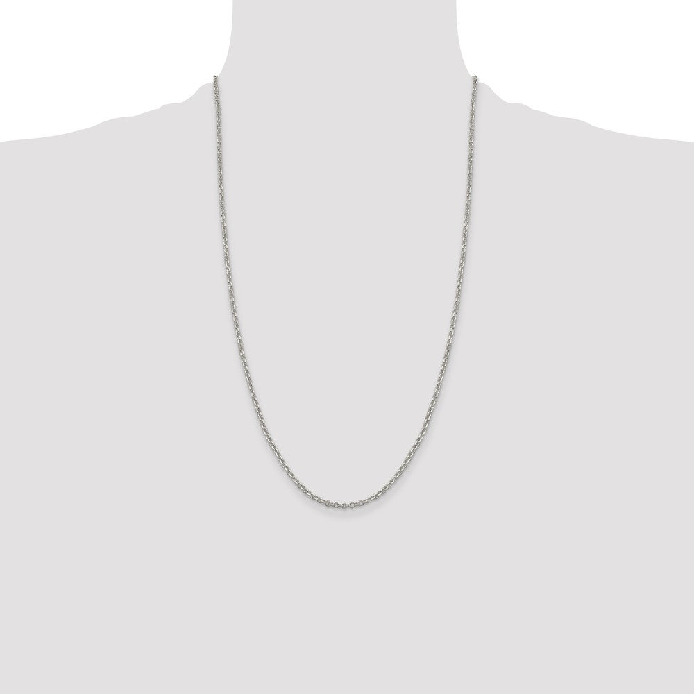 Sterling Silver 2.5mm Diamond-cut Cable Chain