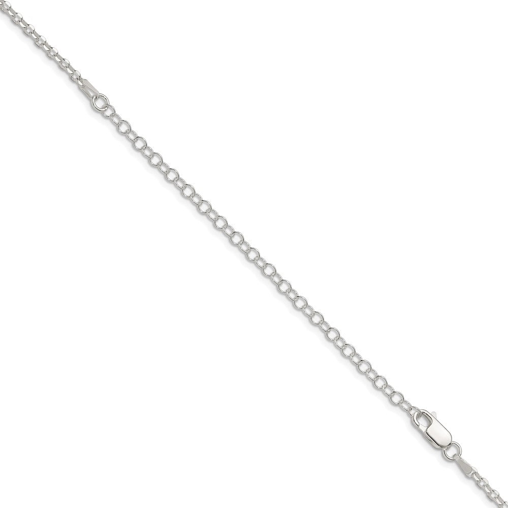 Sterling Silver 2.5mm Diamond-cut Cable Chain w/4in ext.