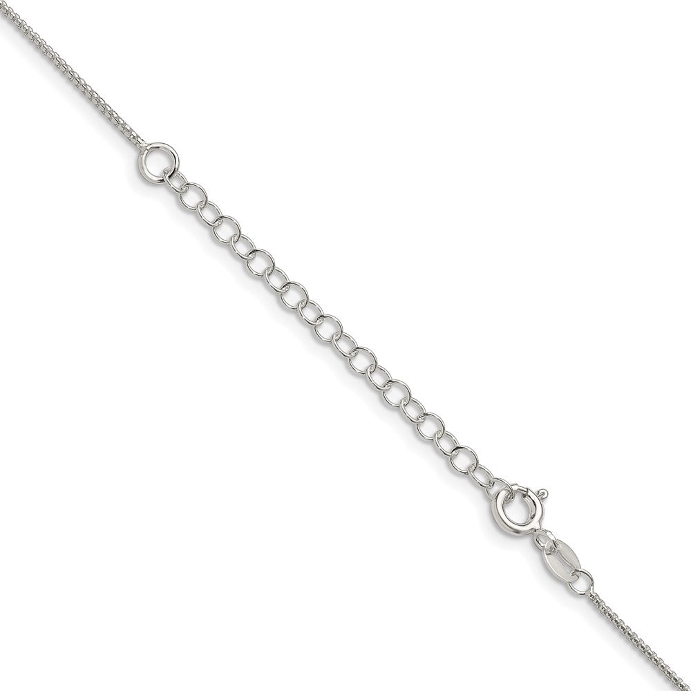 Sterling Silver 1mm Round Box Chain w/2in ext.