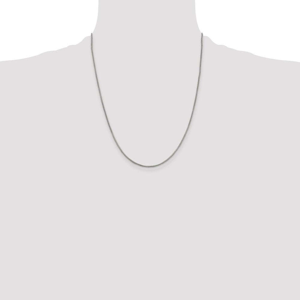 Sterling Silver 1.25mm Round Box Chain w/4in ext.