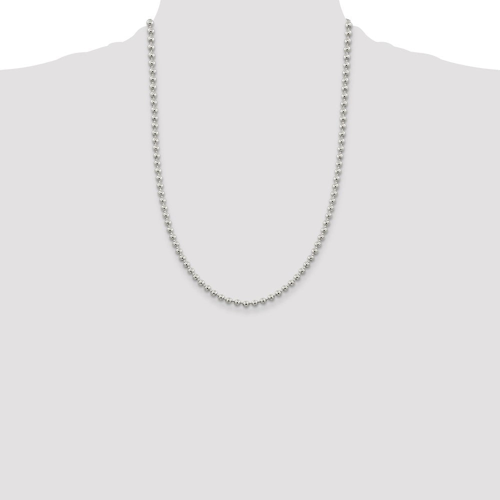 Sterling Silver 4mm Beaded Chain