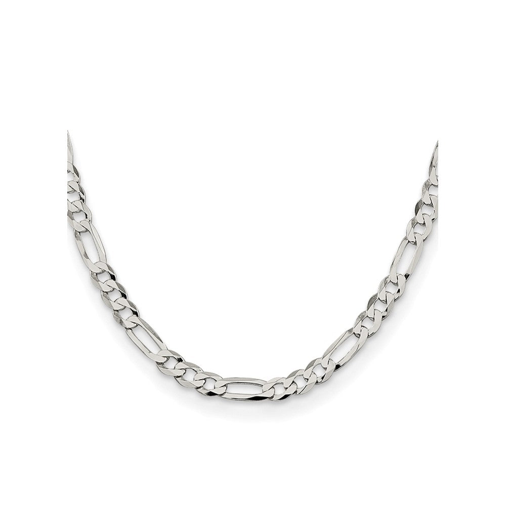 Sterling Silver 7.5mm Lightweight Flat Figaro Chain