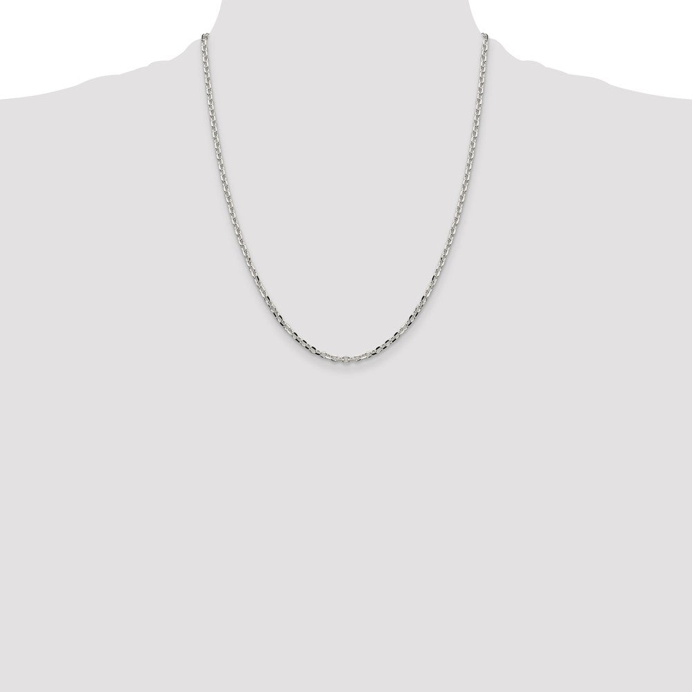 Sterling Silver 2.75mm Diamond-cut Forzantina Cable Chain