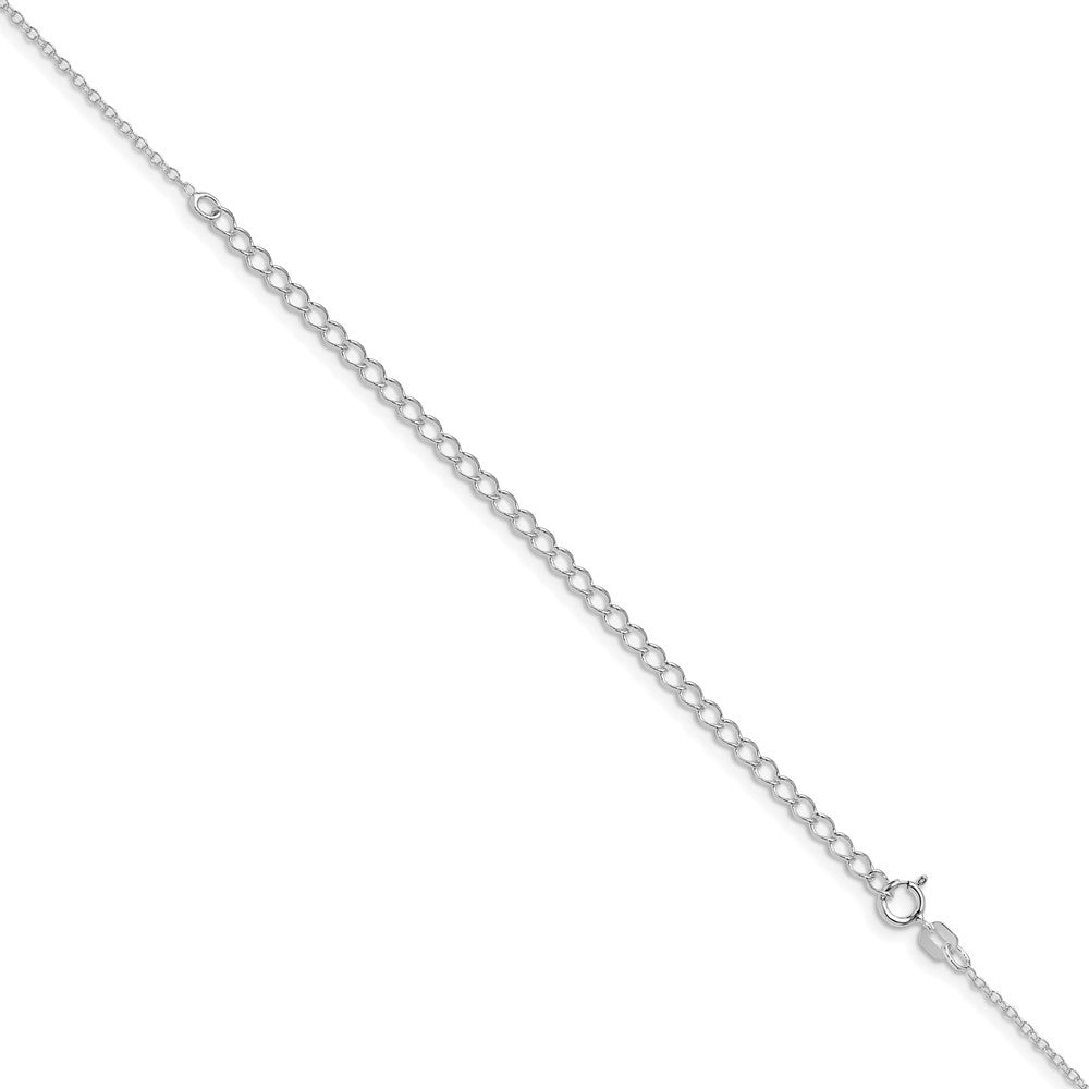 Sterling Silver Rhodium-plated 1.1mm Forzantina Cable Chain w/4in ext.