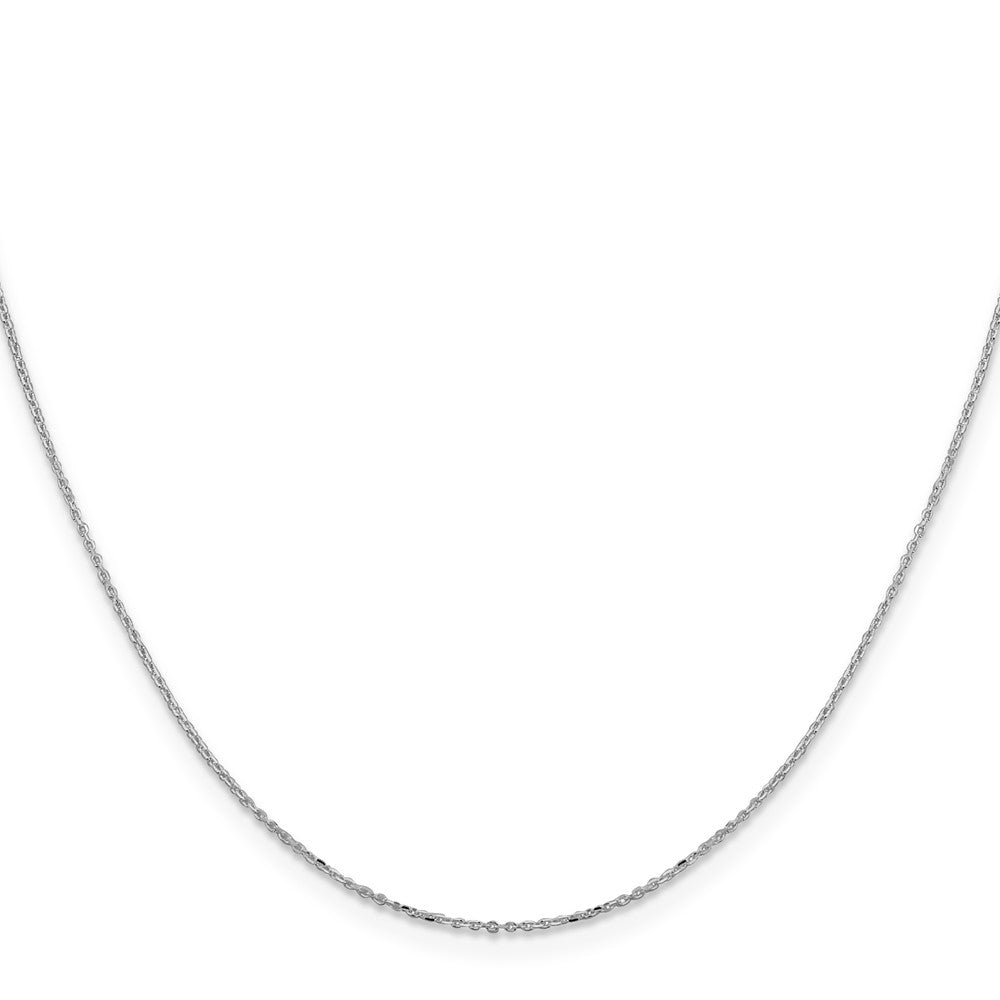 Sterling Silver Rhodium-plated 1mm 8 Sided Diamond-cut Cable Chain