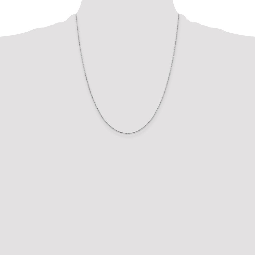 Sterling Silver Rhodium-plated 1mm 8 Sided Diamond-cut Cable Chain