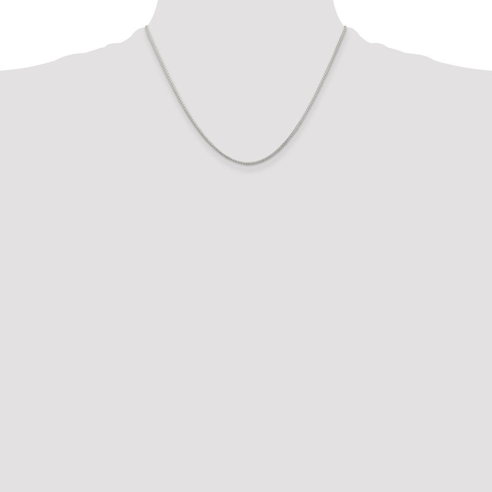 Sterling Silver Rhodium-plated 1.25mm Round Spiga Chain