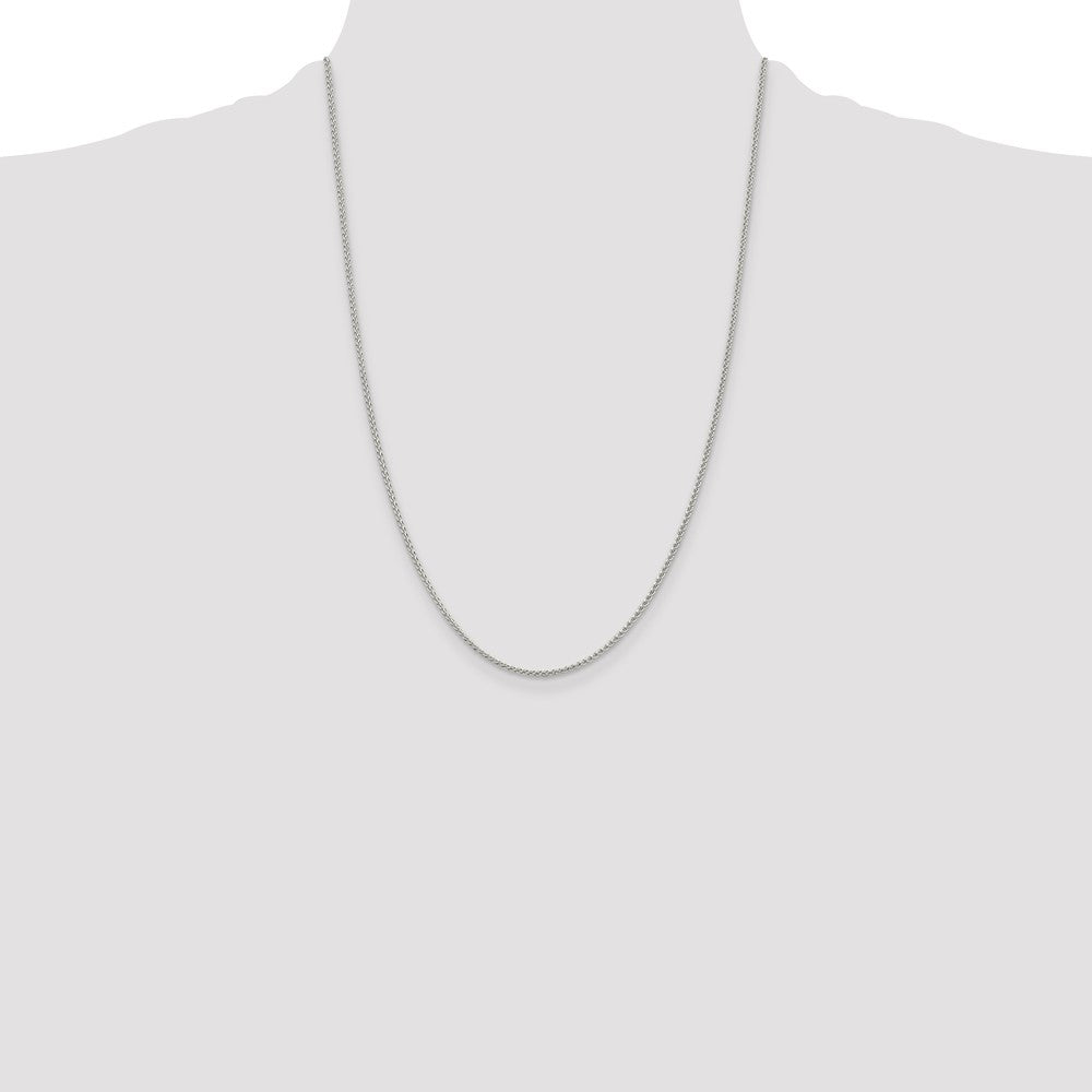 Sterling Silver Rhodium-plated 1.5mm Round Spiga Chain