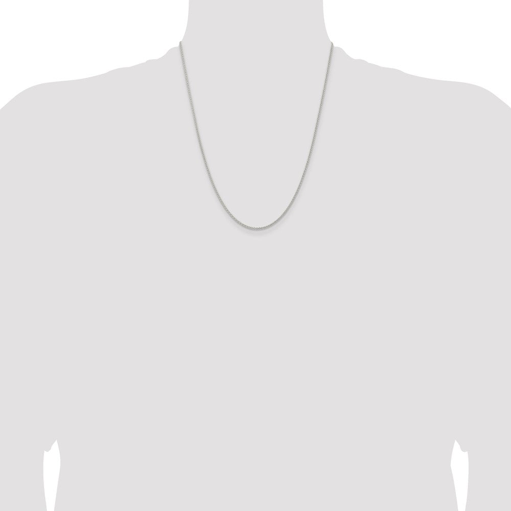 Sterling Silver 1.6mm Round Spiga Chain w/4in ext.