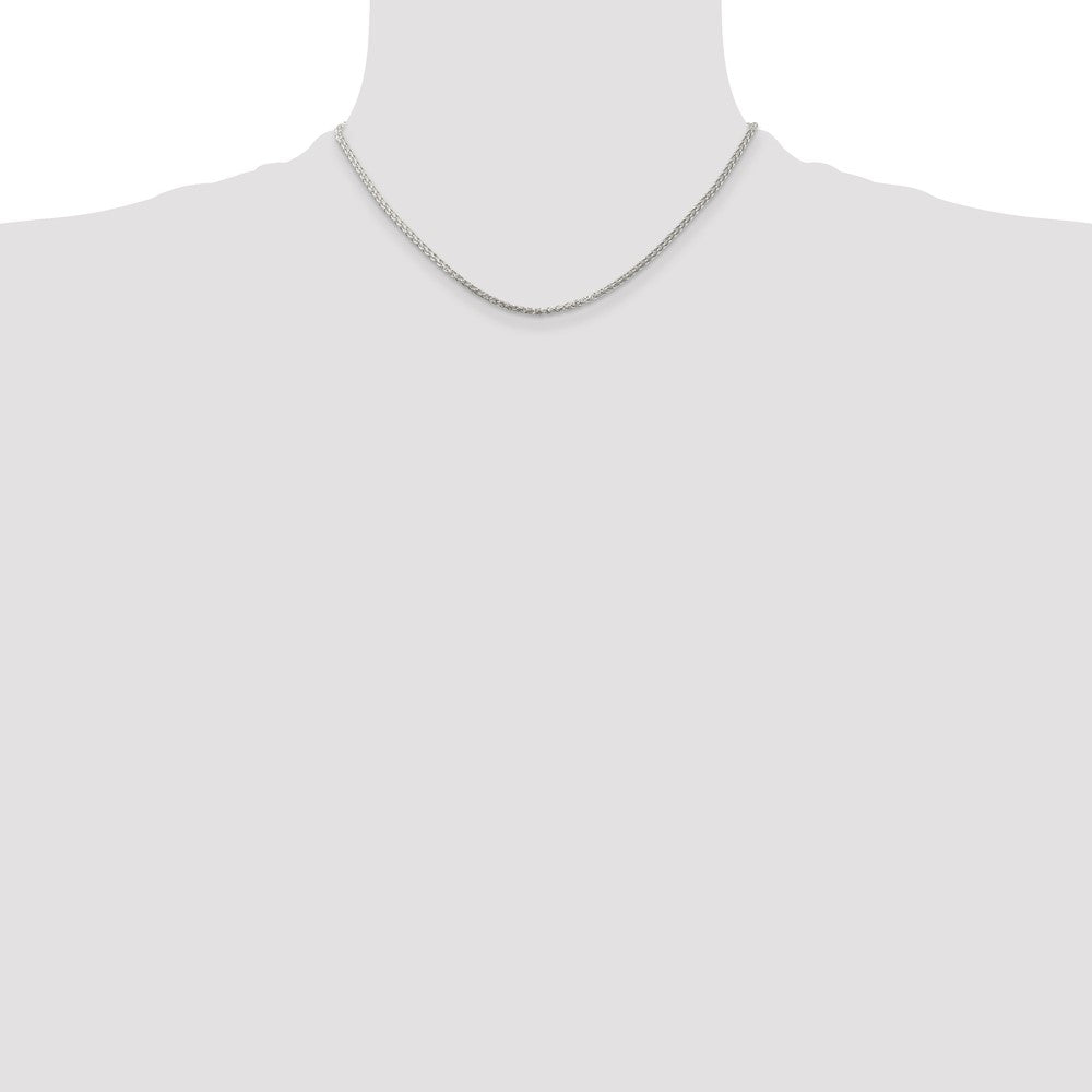 Sterling Silver Rhodium-plated 1.75mm Round Spiga Chain