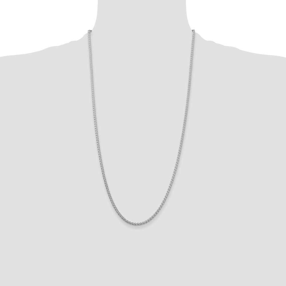 Sterling Silver Rhodium-plated 2.5mm Round Spiga Chain