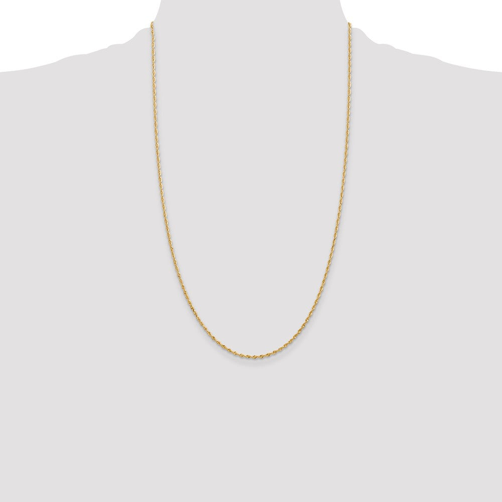 14K 26 Inch 1.85mm Diamond-cut Quadruple Rope Lobster Clasp Chain