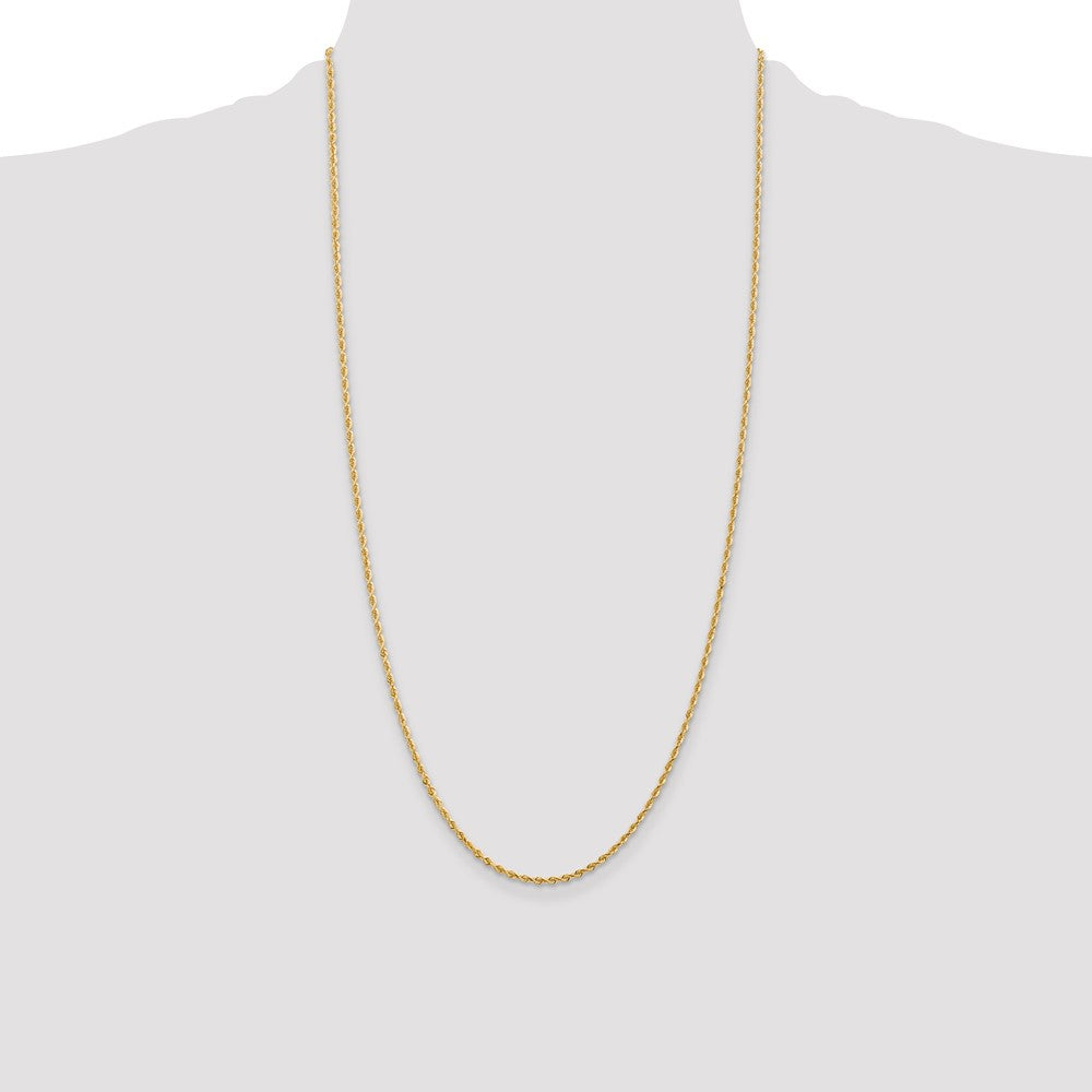 14K 28 Inch 2mm Diamond-cut Quadruple Rope Lobster Clasp Chain
