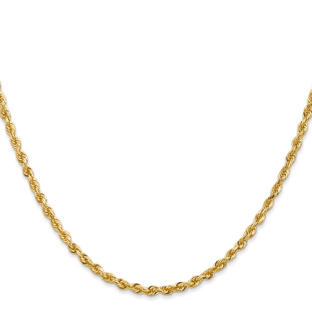 14K 30 Inch 2.75mm Diamond-cut Quadruple Rope Lobster Clasp Chain