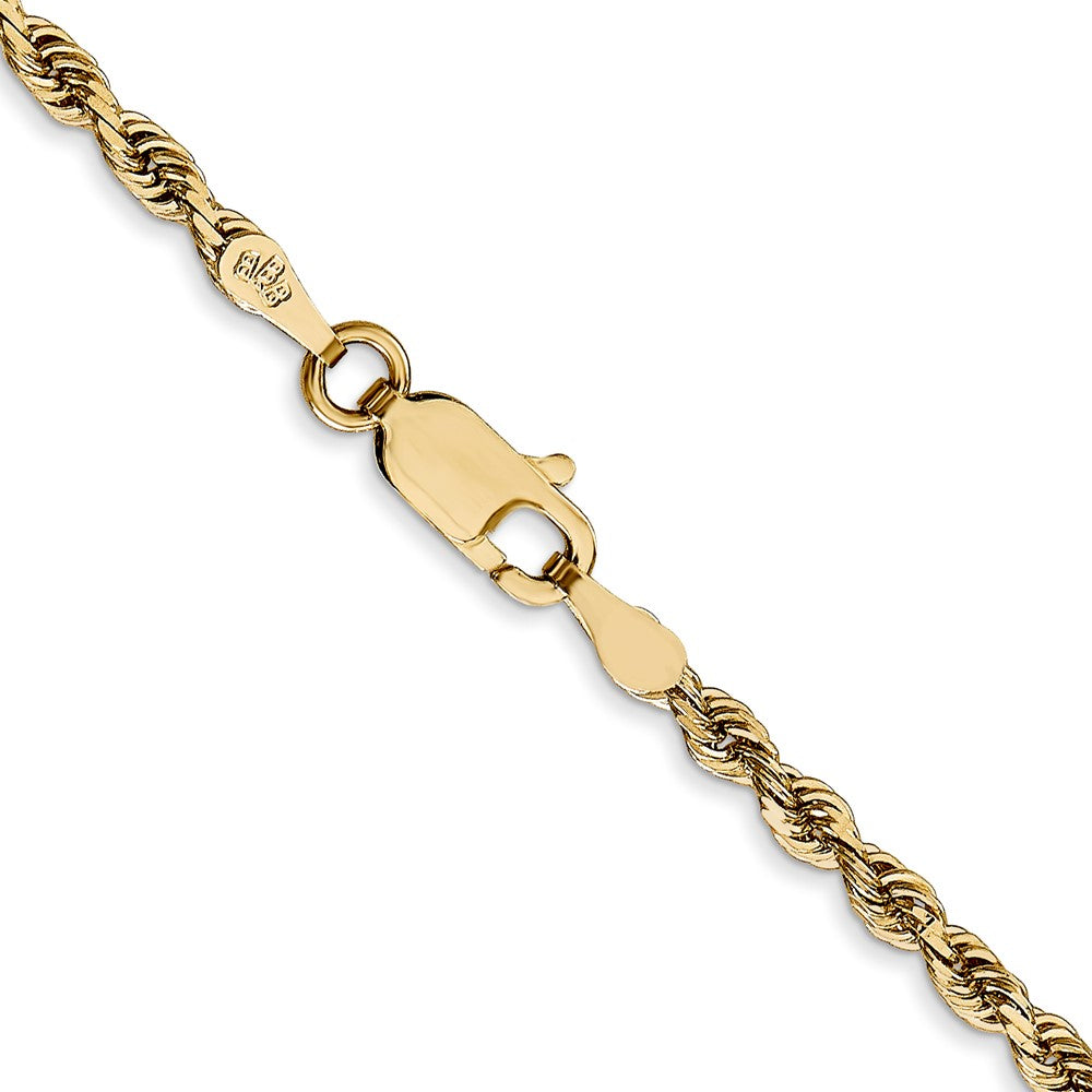14K 30 Inch 2.75mm Diamond-cut Quadruple Rope Lobster Clasp Chain
