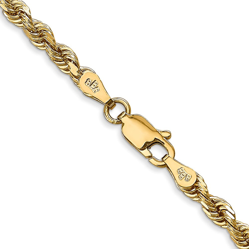 14K 28 Inch 3.35mm Diamond-cut Quadruple Rope Lobster Clasp Chain