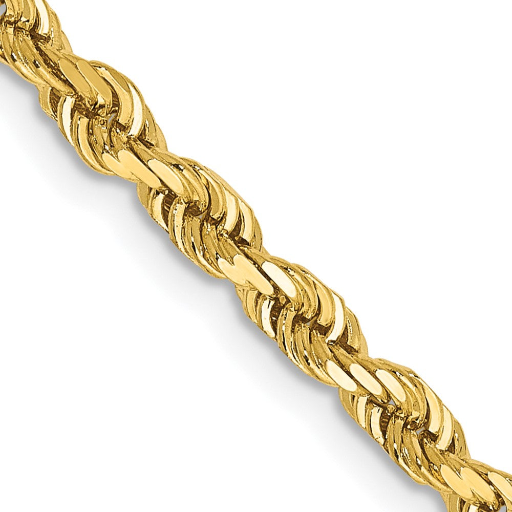 14K 28 Inch 3.35mm Diamond-cut Quadruple Rope Lobster Clasp Chain