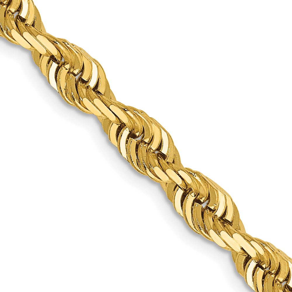 14K 20 Inch 5mm Diamond-cut Quadruple Rope Lobster Clasp Chain
