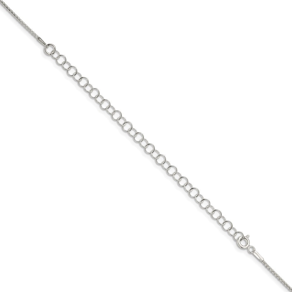 Sterling Silver 1.1mm Diamond-cut Round Box Chain w/4in ext.