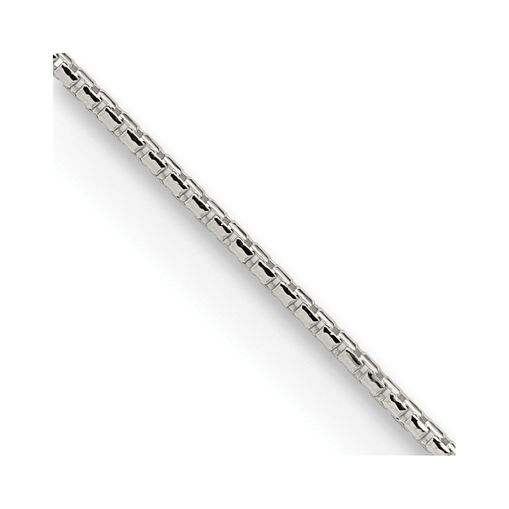 Sterling Silver 1.1mm Diamond-cut Round Box Chain w/4in ext.