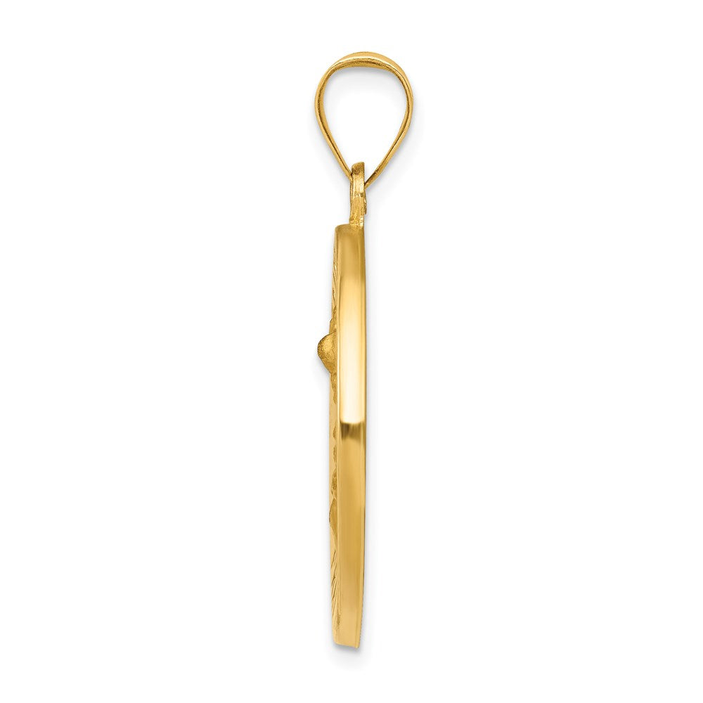 14k Saint Michael Medal Hollow Pendant
