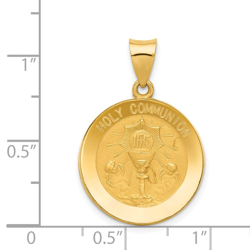 14k Holy Communion Medal Hollow Pendant