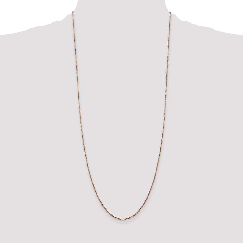 14K Rose Gold 30 inch 1.05mm Diamond-cut Spiga with Spring Ring Clasp Chain