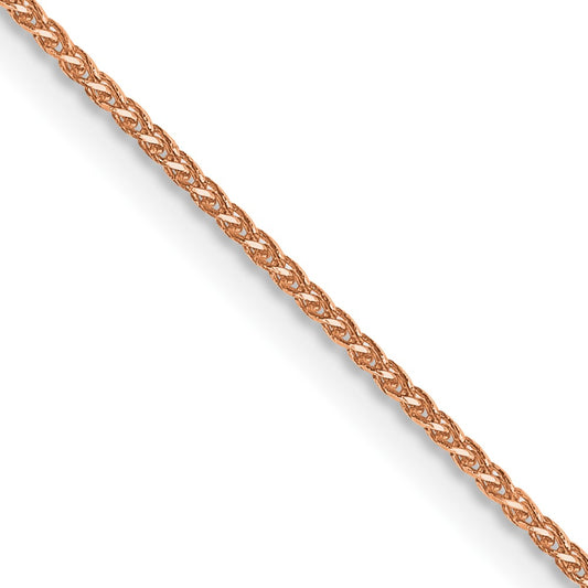 14K Rose Gold 20 inch 1.05mm Diamond-cut Spiga with Spring Ring Clasp Chain