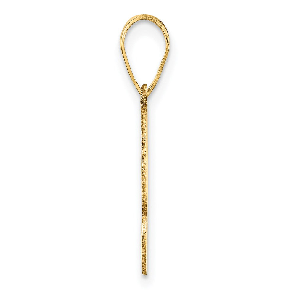14k Brushed Border Script Number 2 Pendant