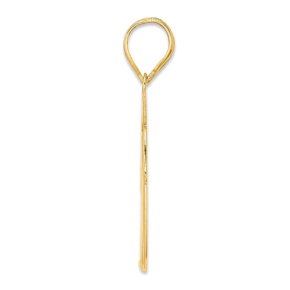 14k Brushed Border Script Number 10 Pendant