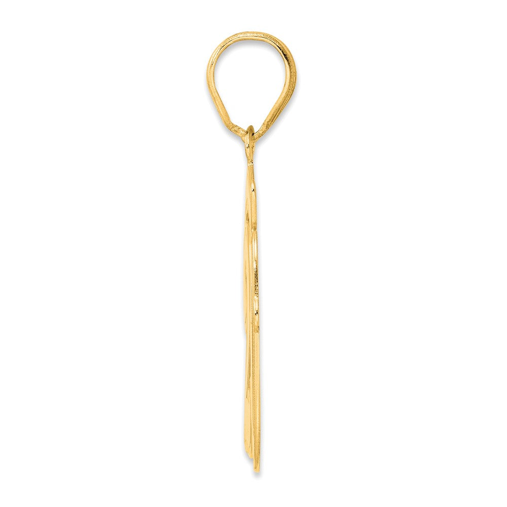 14k Brushed Border Script Number 20 Pendant