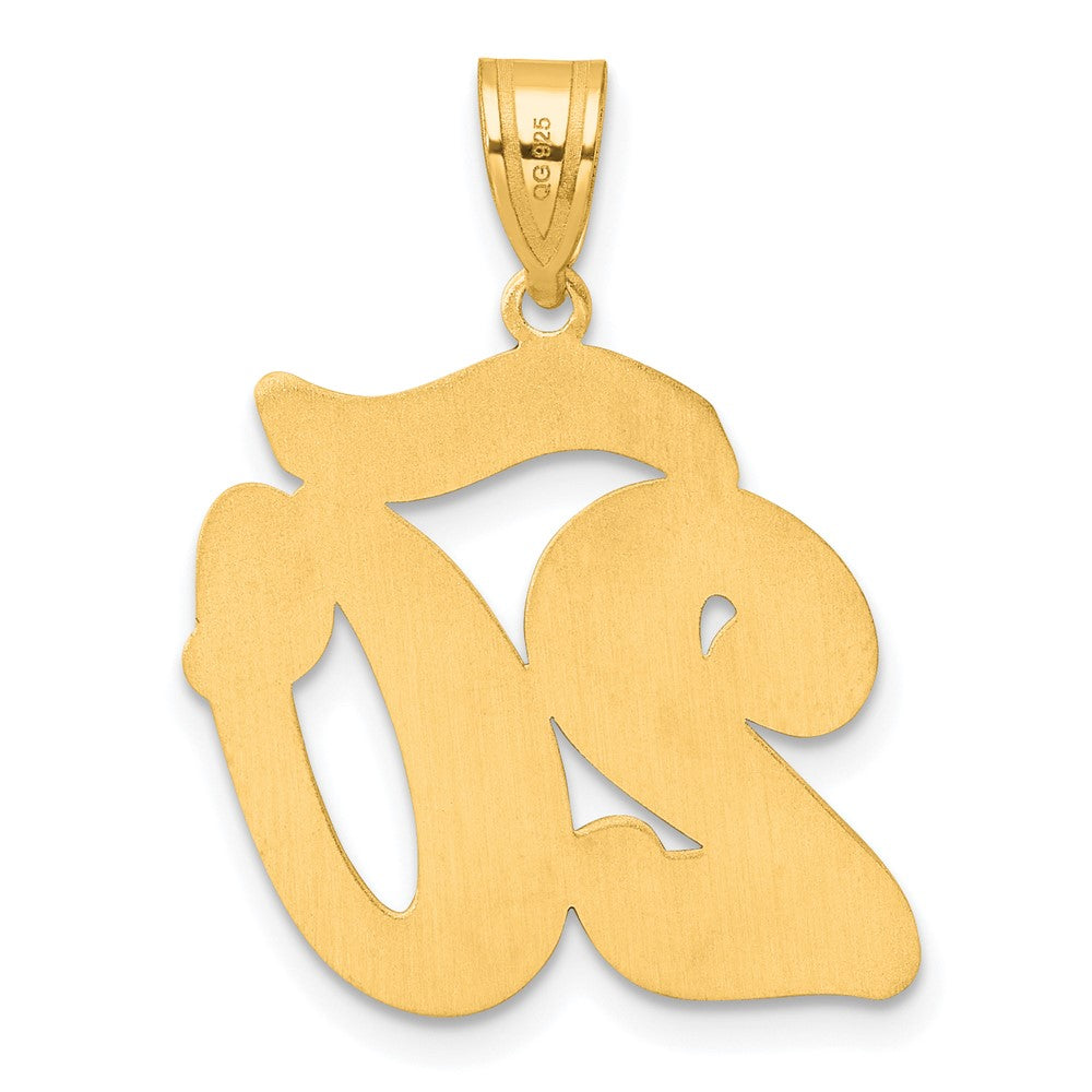 14k Brushed Border Script Number 20 Pendant