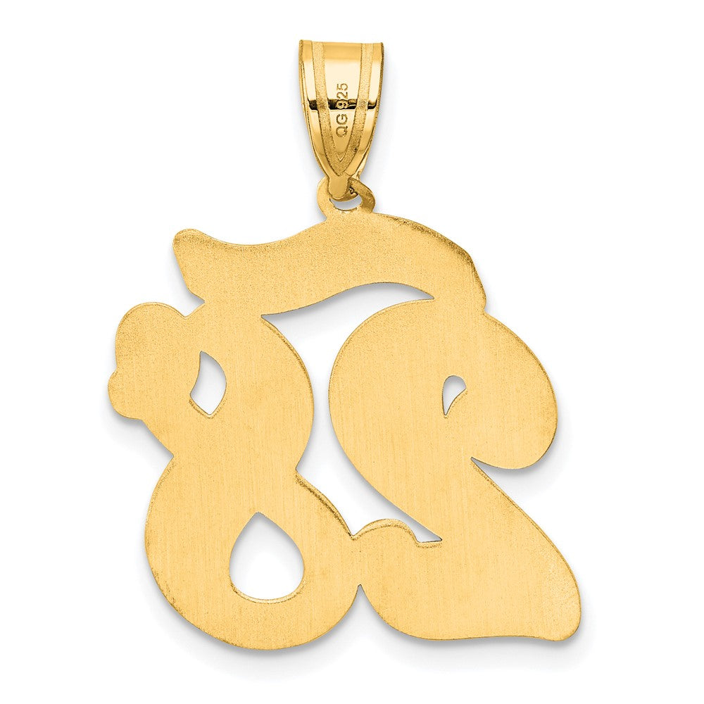 14k Brushed Border Script Number 28 Pendant