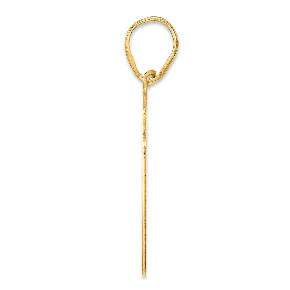 14k Brushed Border Script Number 31 Pendant