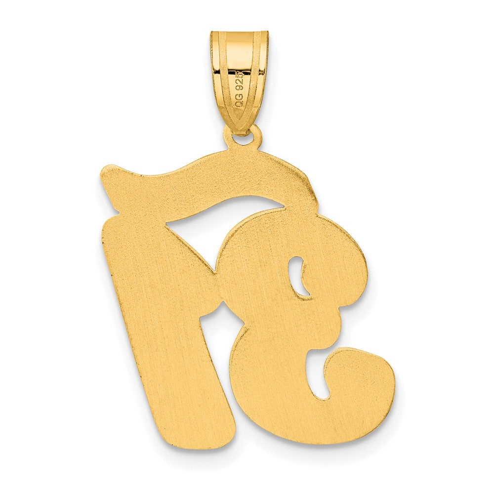 14k Brushed Border Script Number 31 Pendant