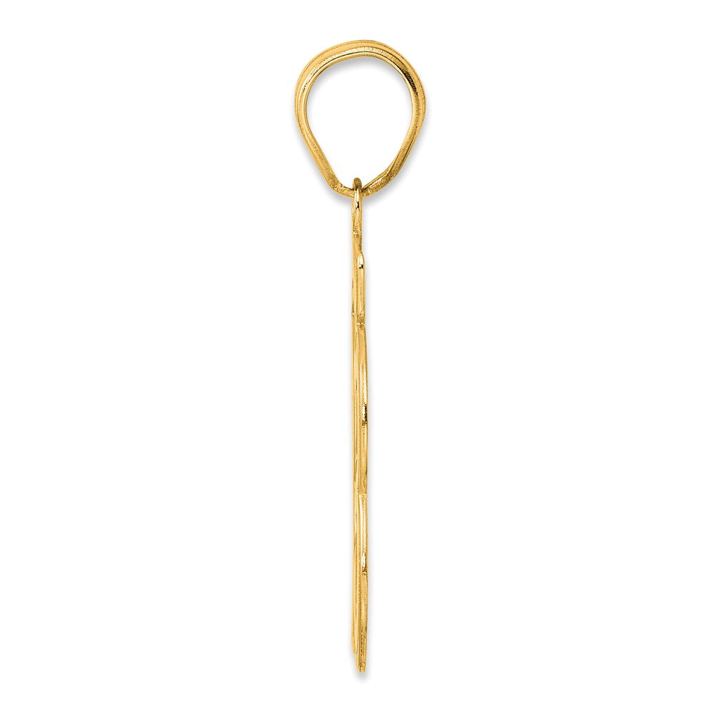 14k Brushed Border Script Number 33 Pendant