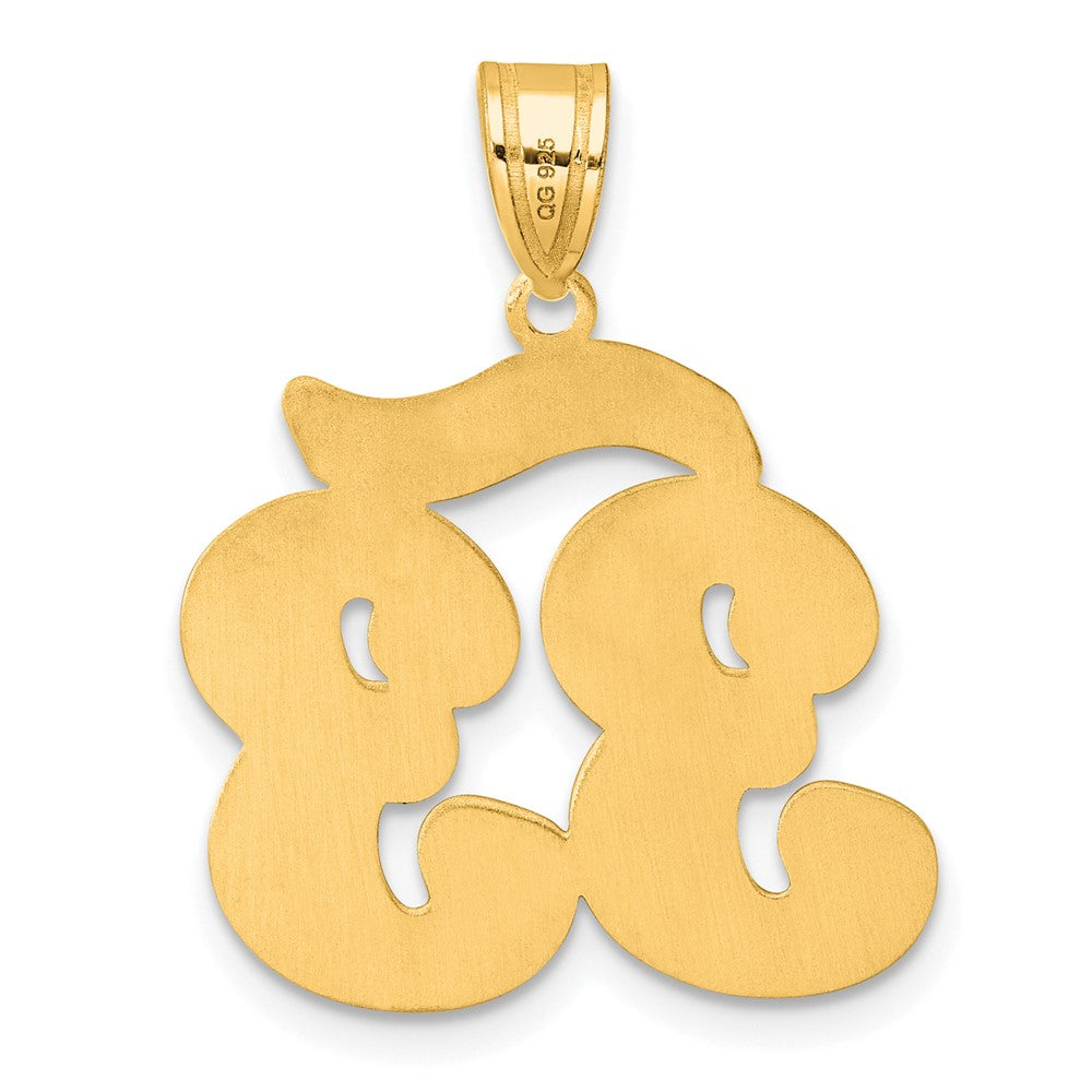 14k Brushed Border Script Number 33 Pendant