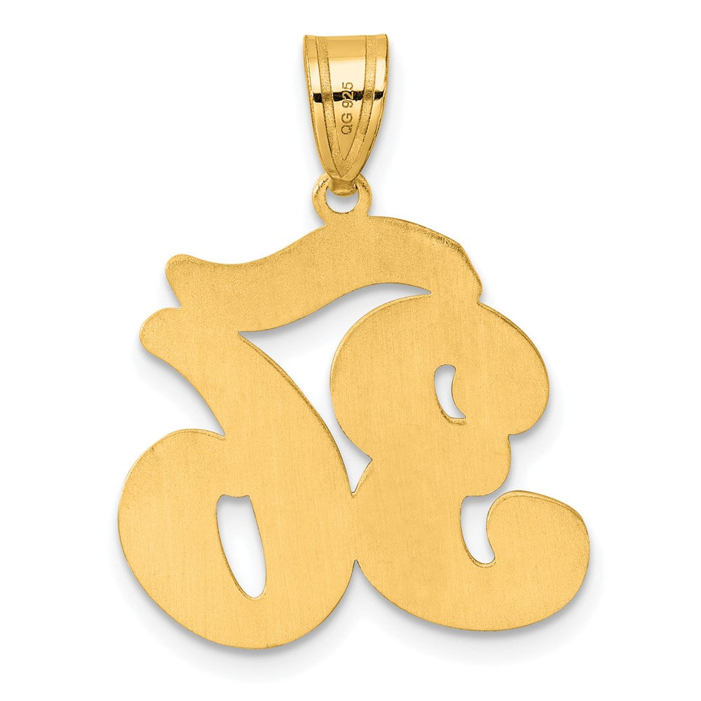 14k Brushed Border Script Number 36 Pendant