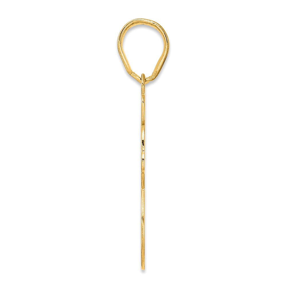 14k Brushed Border Script Number 38 Pendant